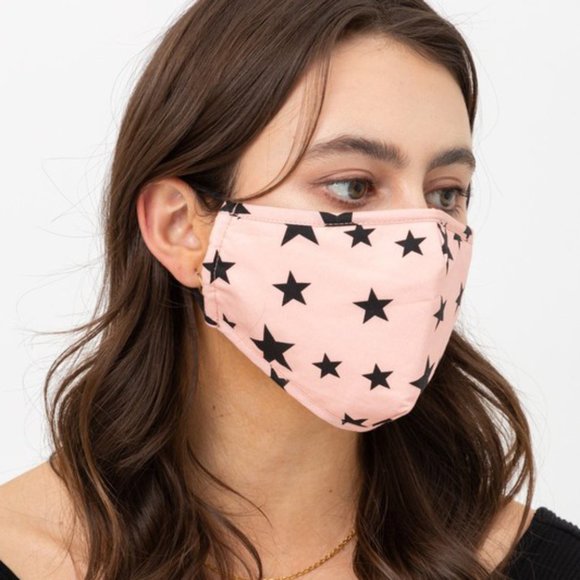 Pink Star Reusable 3Layer Filter Pocket Face Mask - Picture 4 of 8